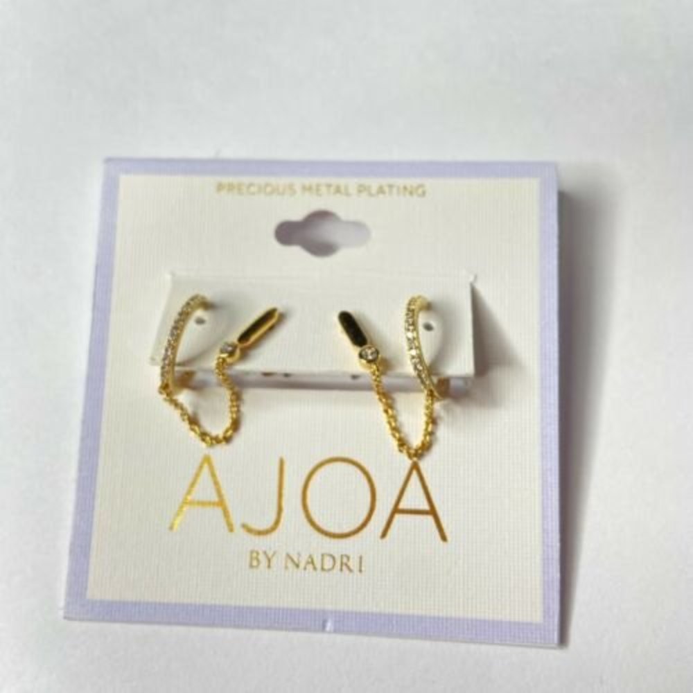 AJOA by Nadri Wythe Swag Cubic Zirconia Earrings Gold Tone
